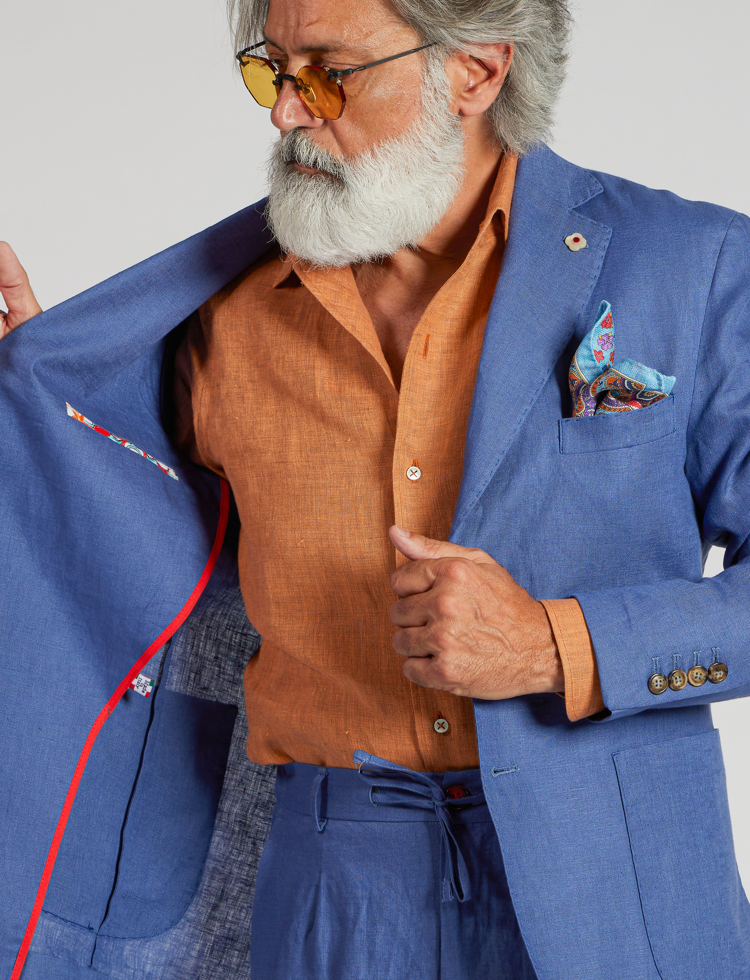Giacca in lino blu – Made in Italy