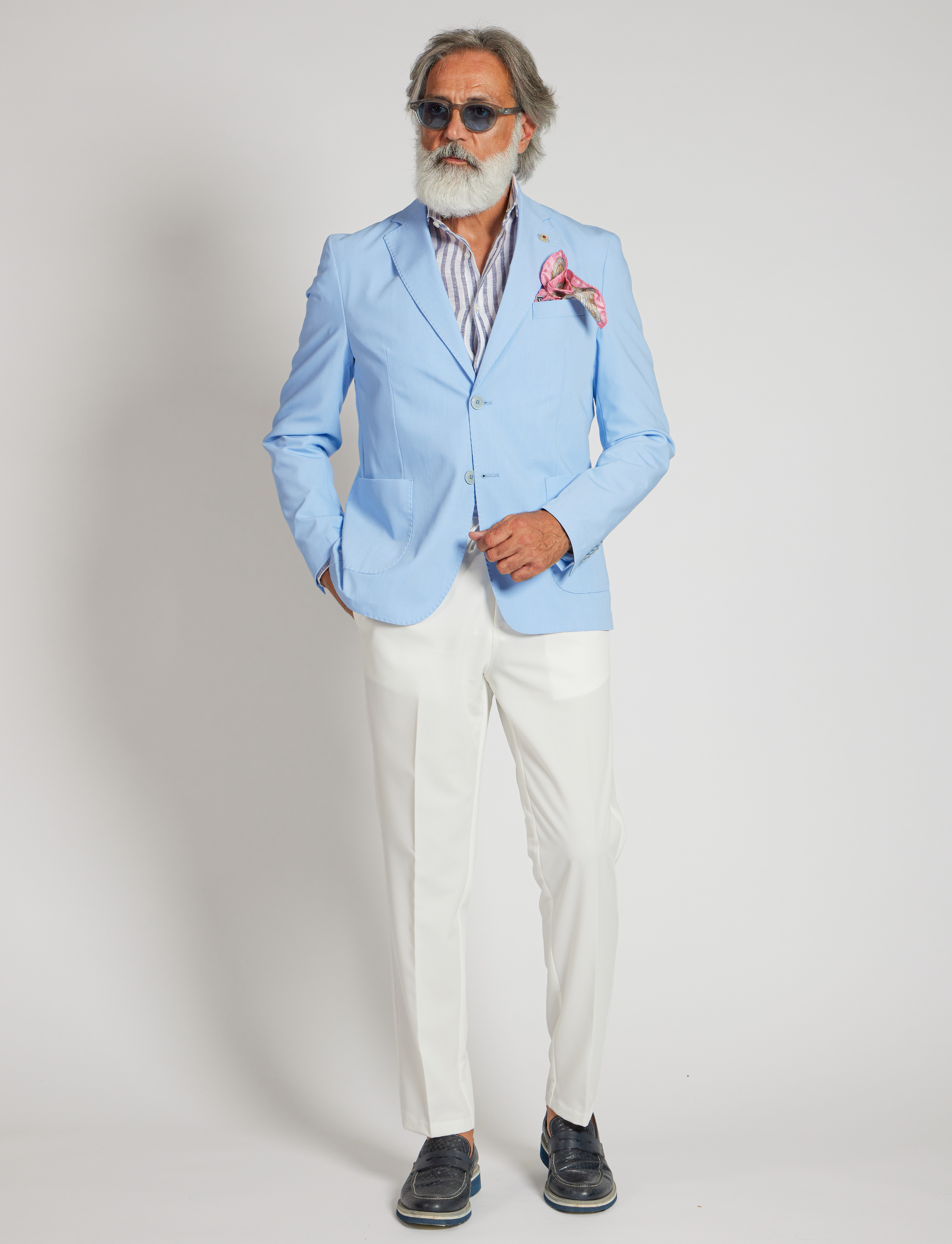 Giacca elasticizzata azzurra – Made in Italy