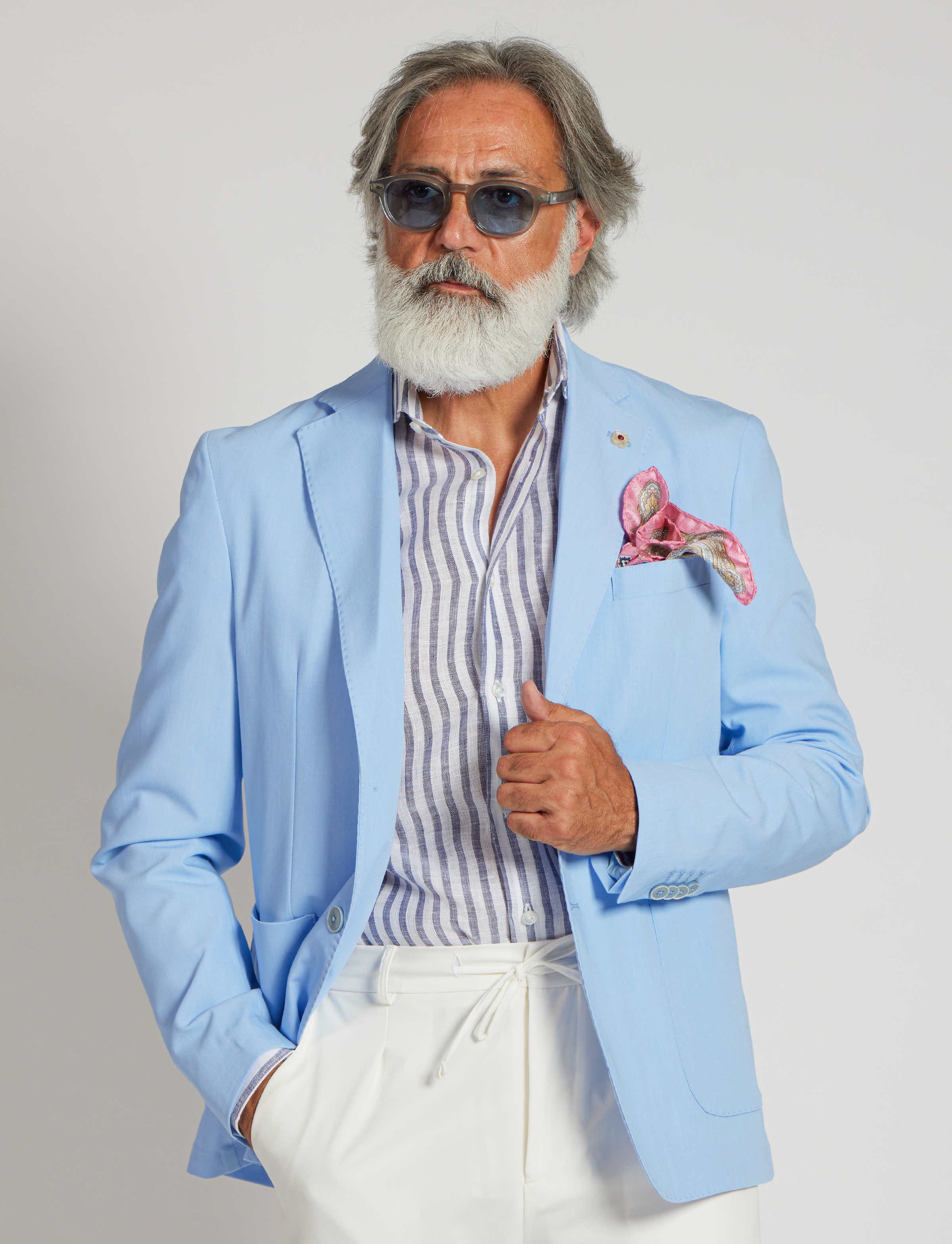 Giacca elasticizzata azzurra – Made in Italy