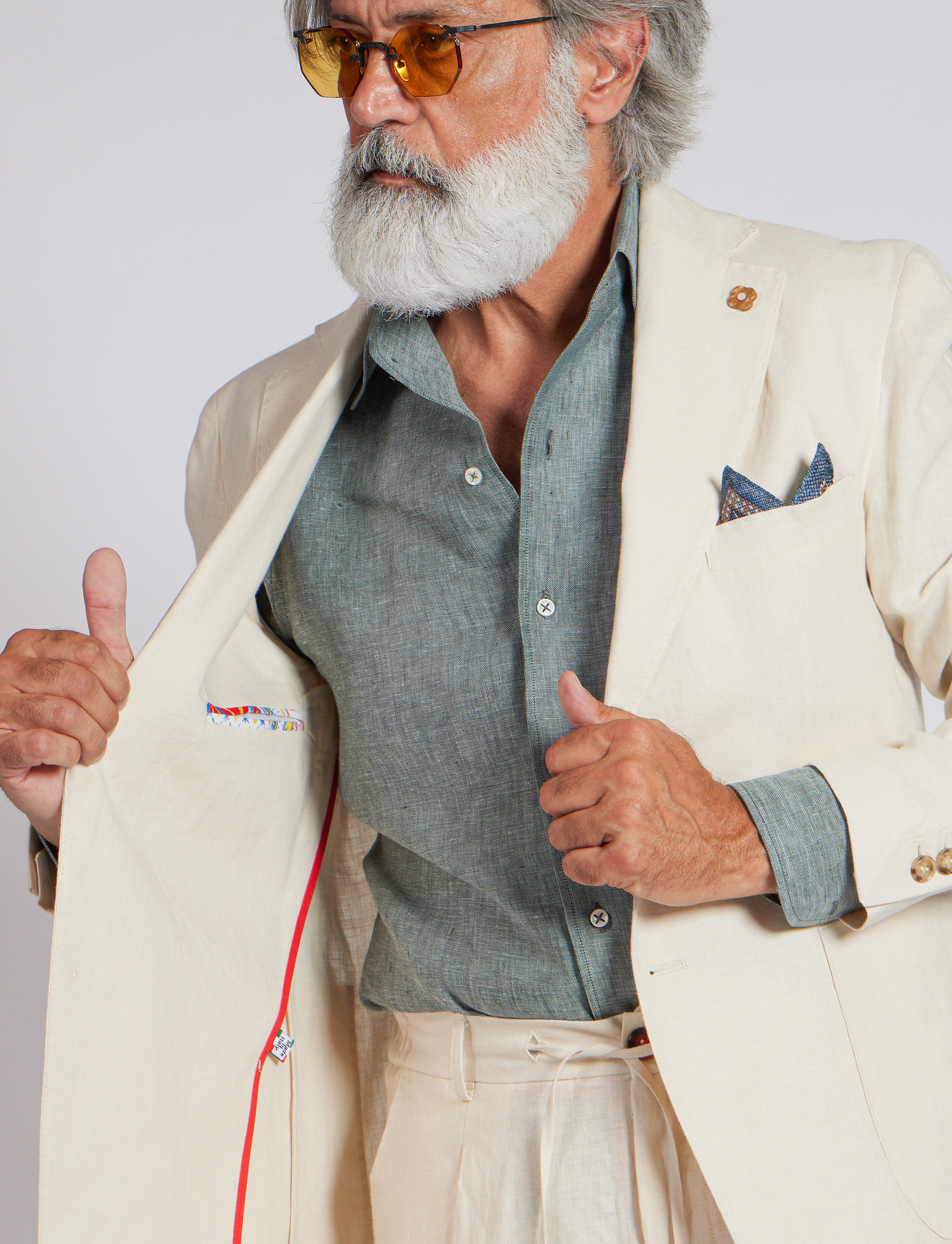 Giacca in lino naturale – Made in Italy