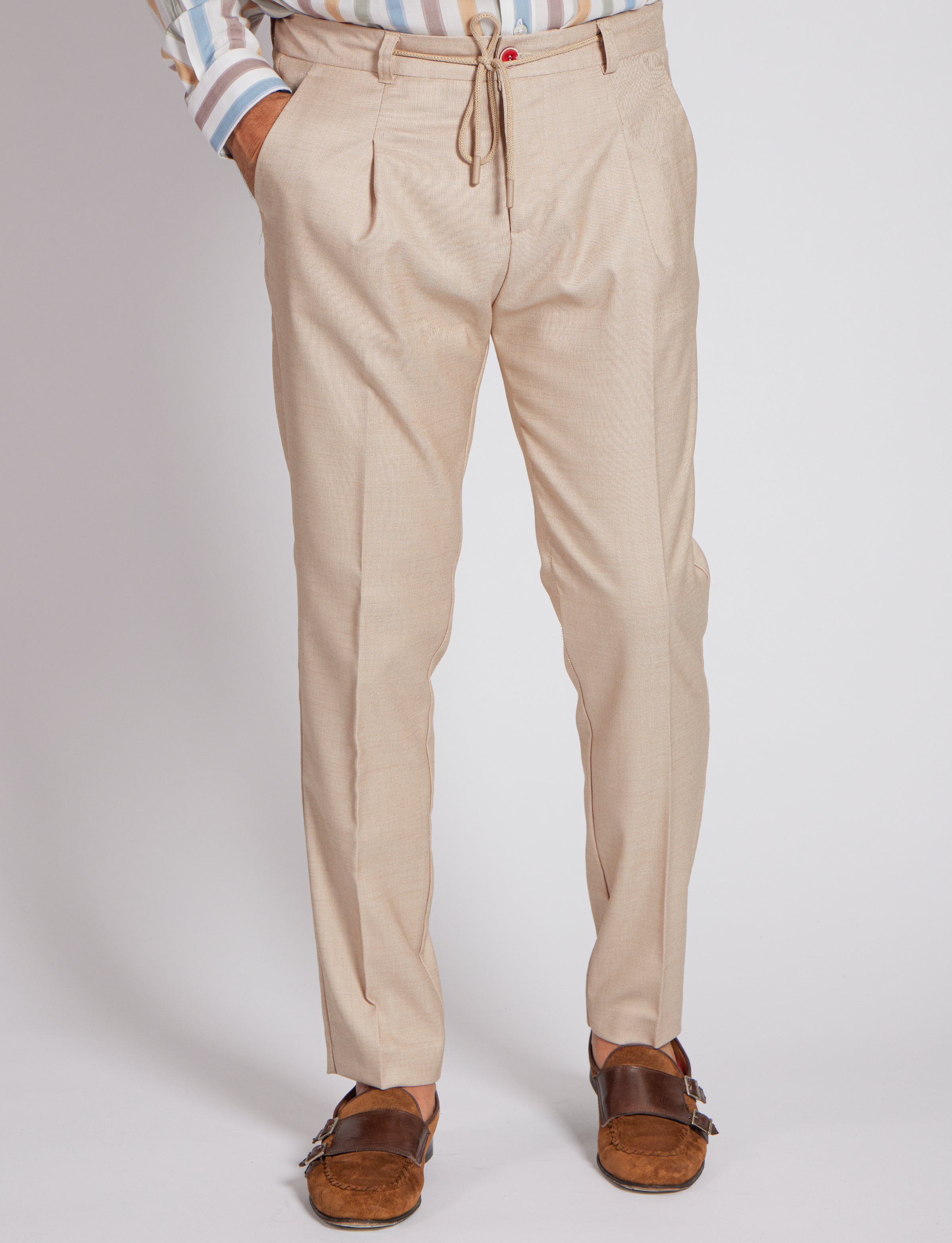 Pantaloni elasticizzati con coulisse blu brillante – Made in Italy