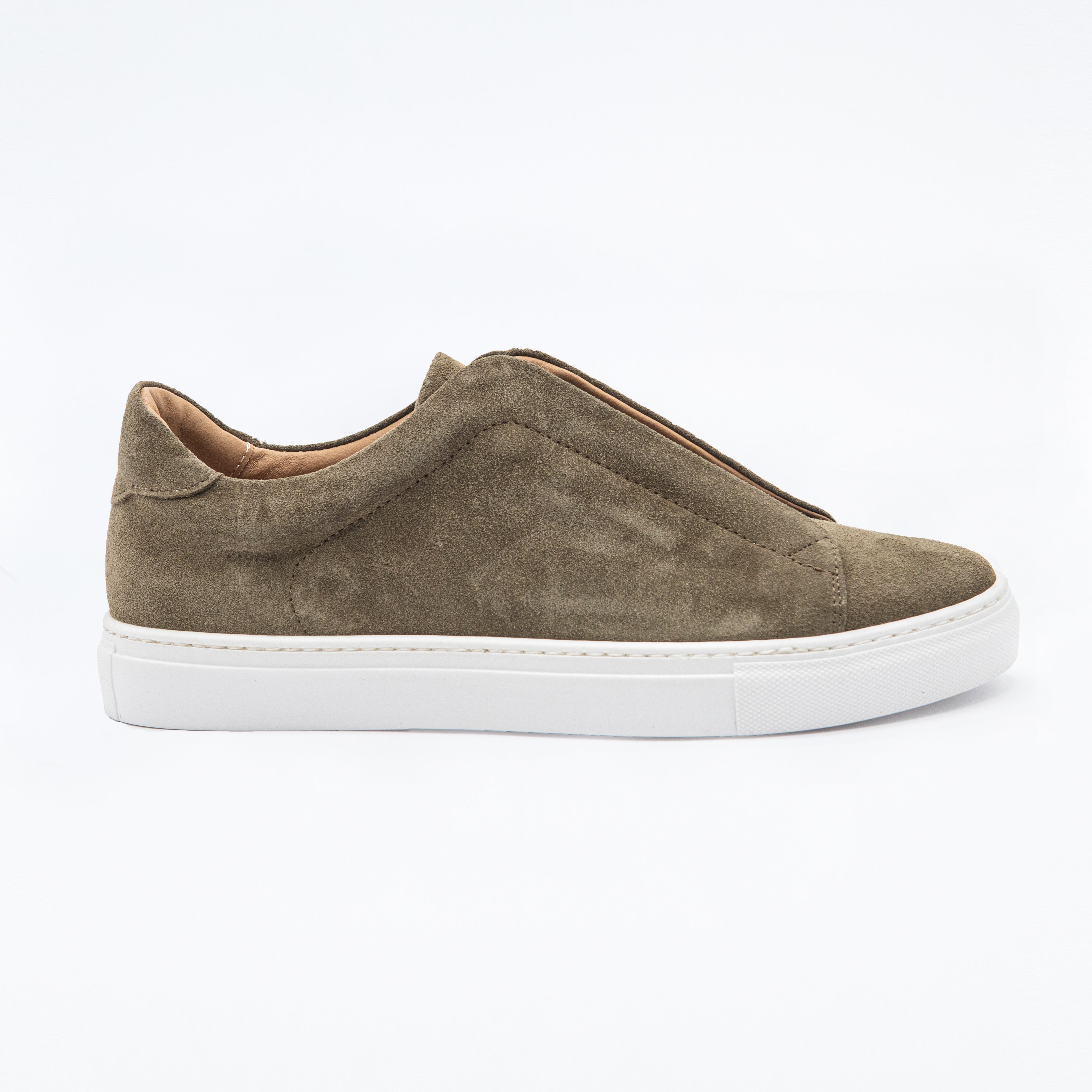 Slip-On Sneaker in Olive Suede