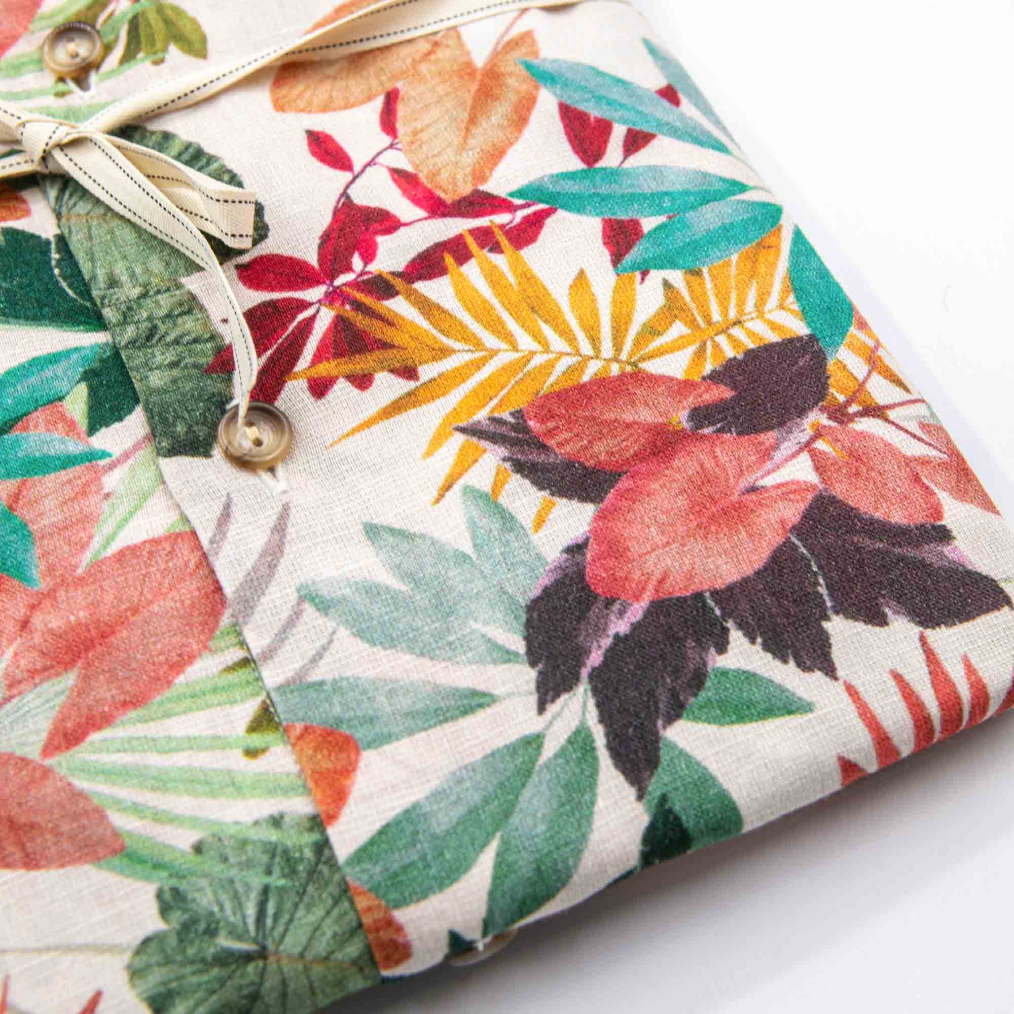 Tropical Leaves Print Linen Shirt