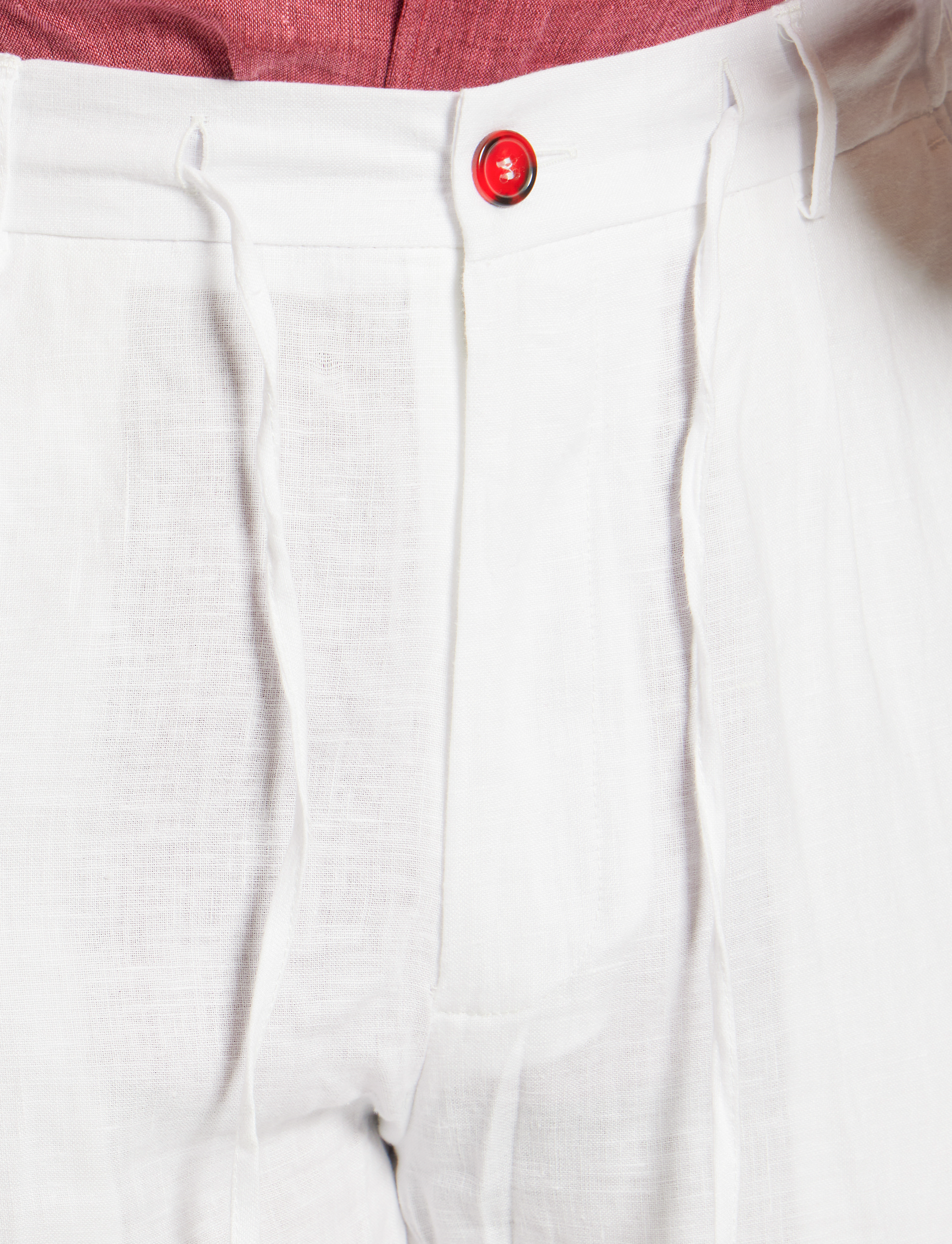 White Linen Drawstring Trousers – Made in Italy