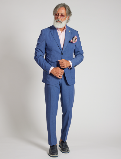 Pantaloni elasticizzati blu con coulisse – Made in Italy