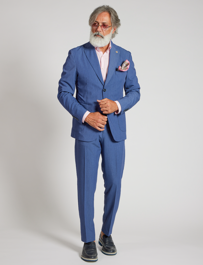 Pantaloni elasticizzati blu con coulisse – Made in Italy