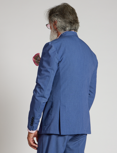 Chaqueta de lino elástico azul – Fabricada en Italia
