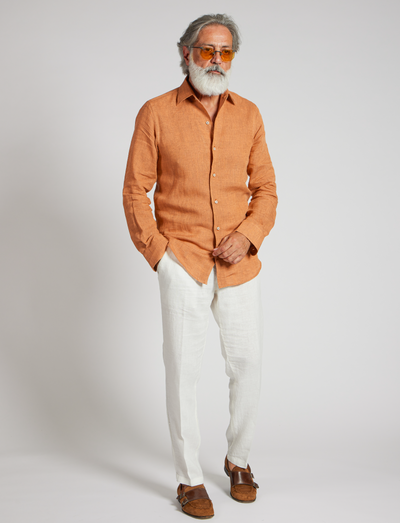 Linen Shirt Made in Italy - Orange