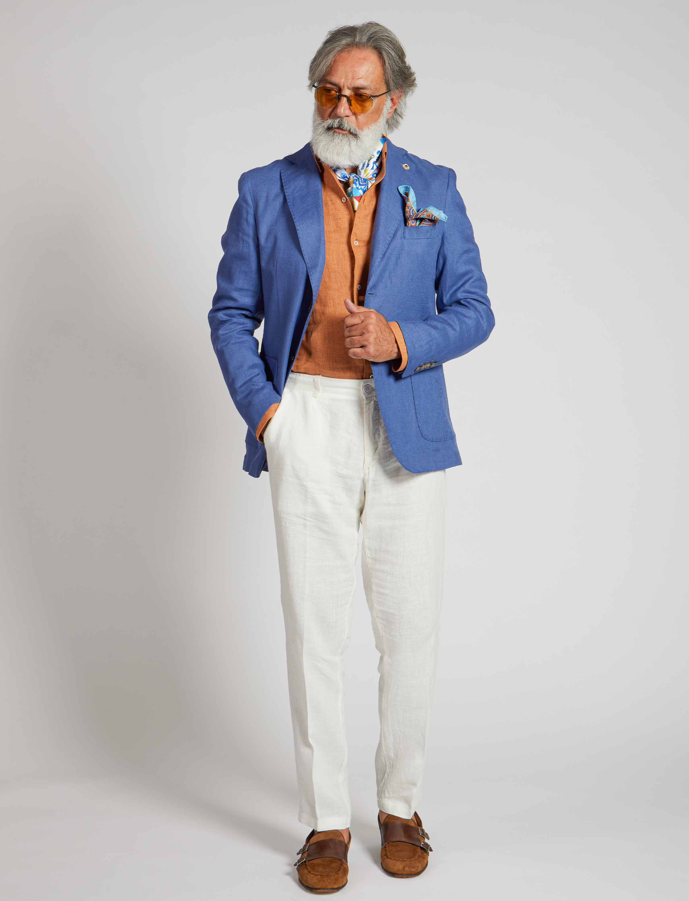 Giacca in lino blu – Made in Italy