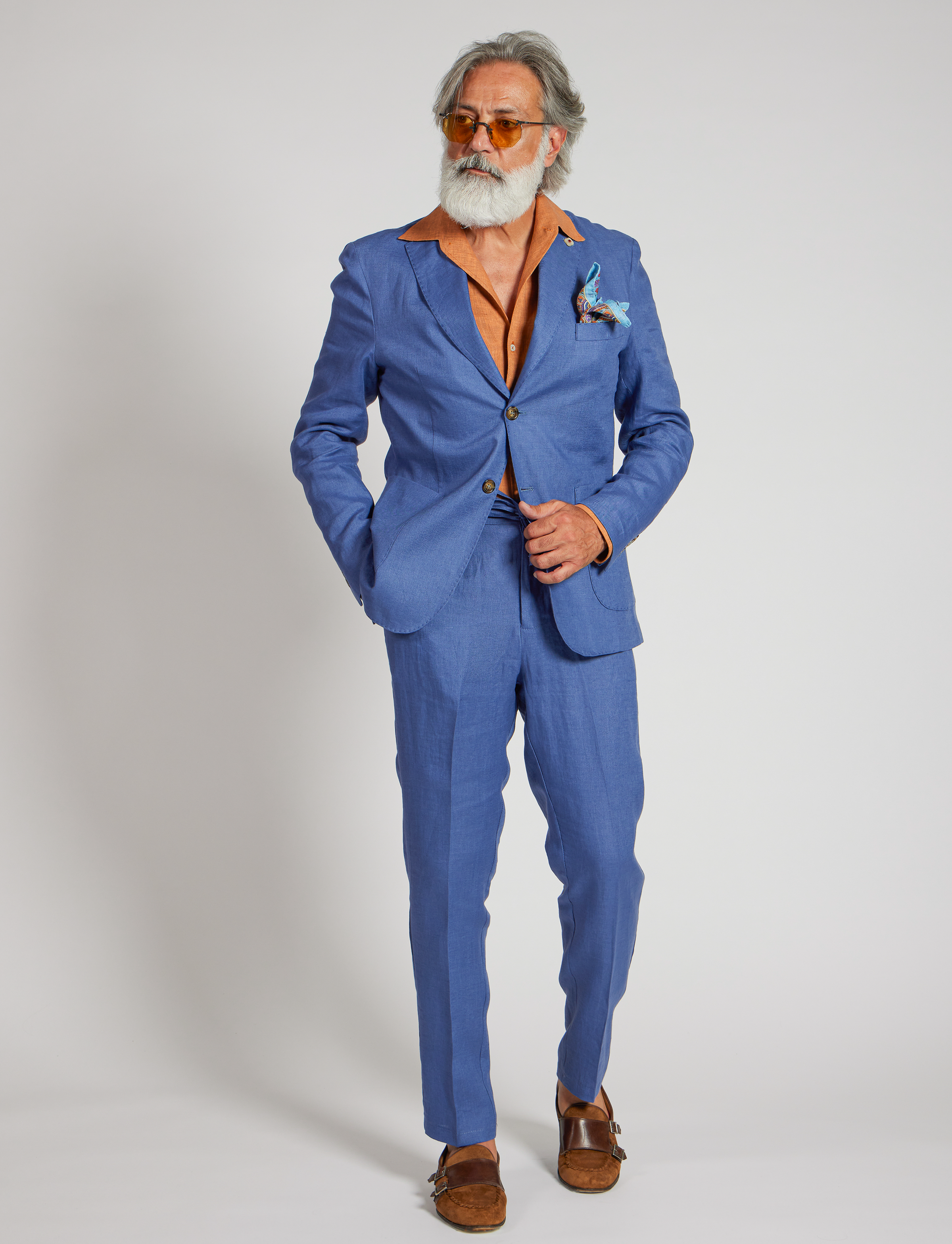 Giacca in lino blu – Made in Italy