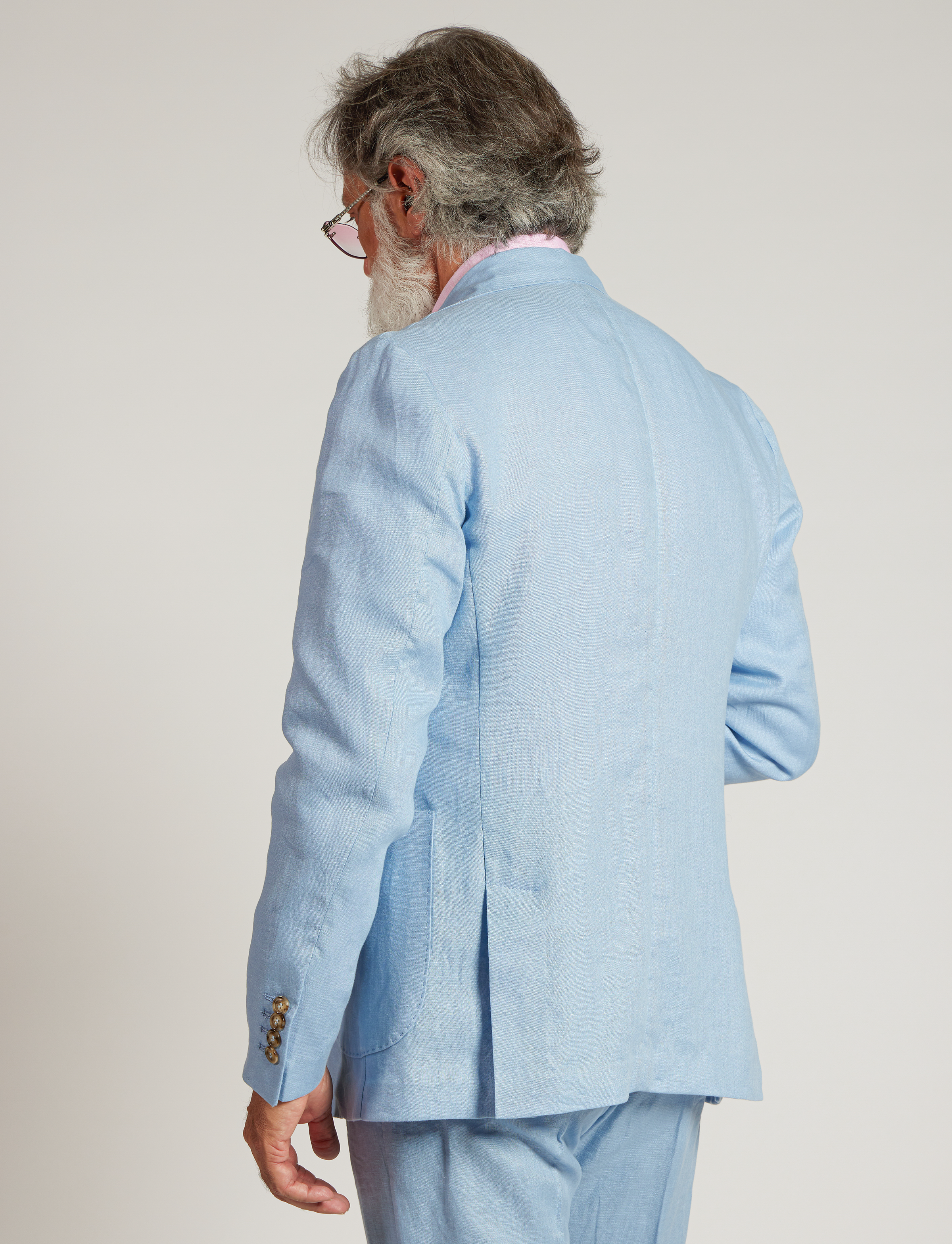 Giacca in lino azzurro – Made in Italy