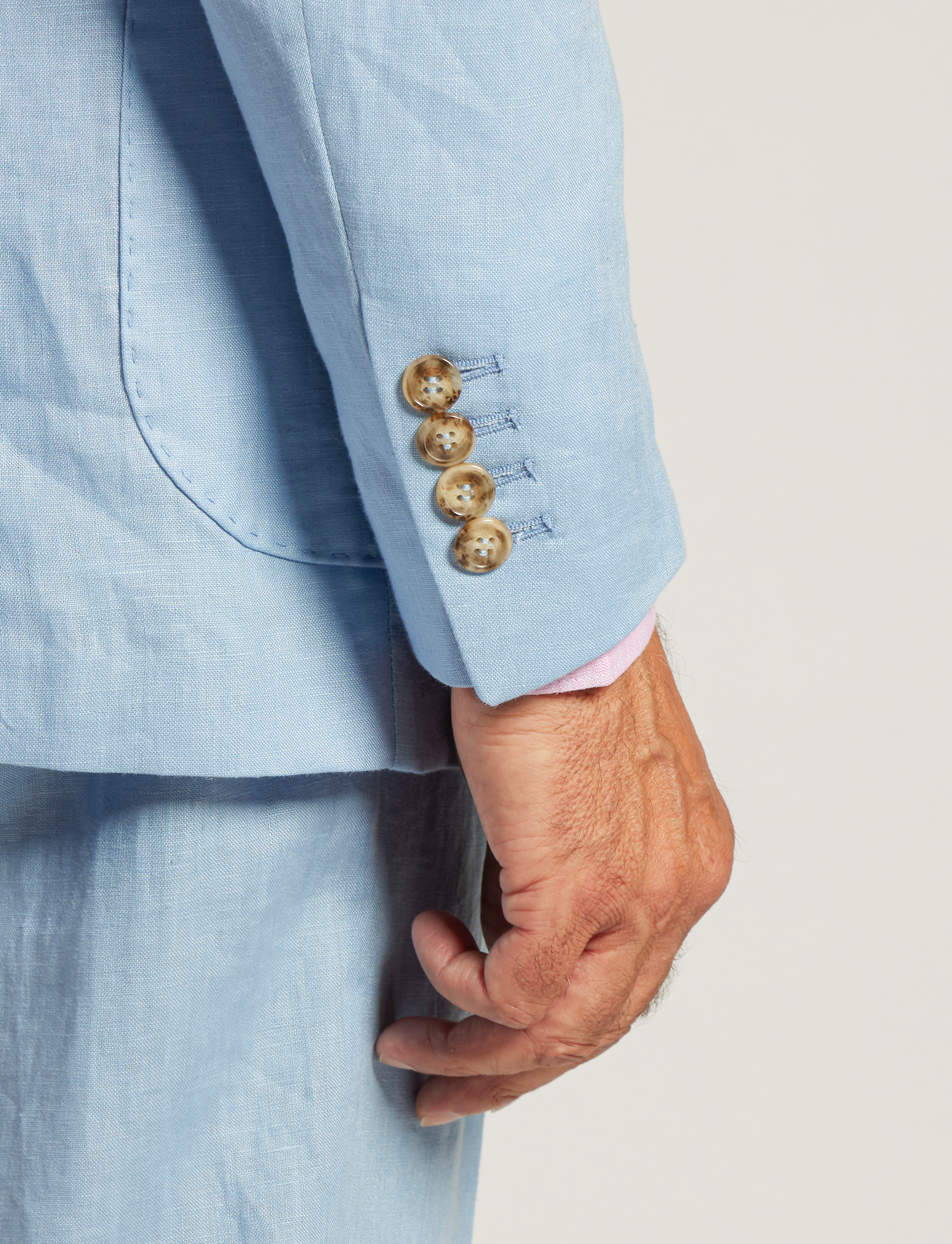 Giacca in lino azzurro – Made in Italy