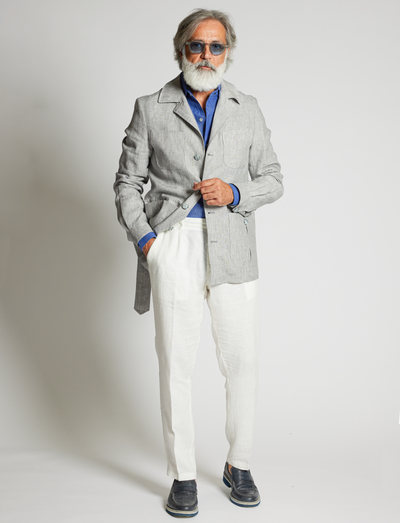 Chaqueta de lino beige – Fabricada en Italia