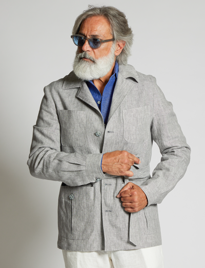Chaqueta de lino beige – Fabricada en Italia