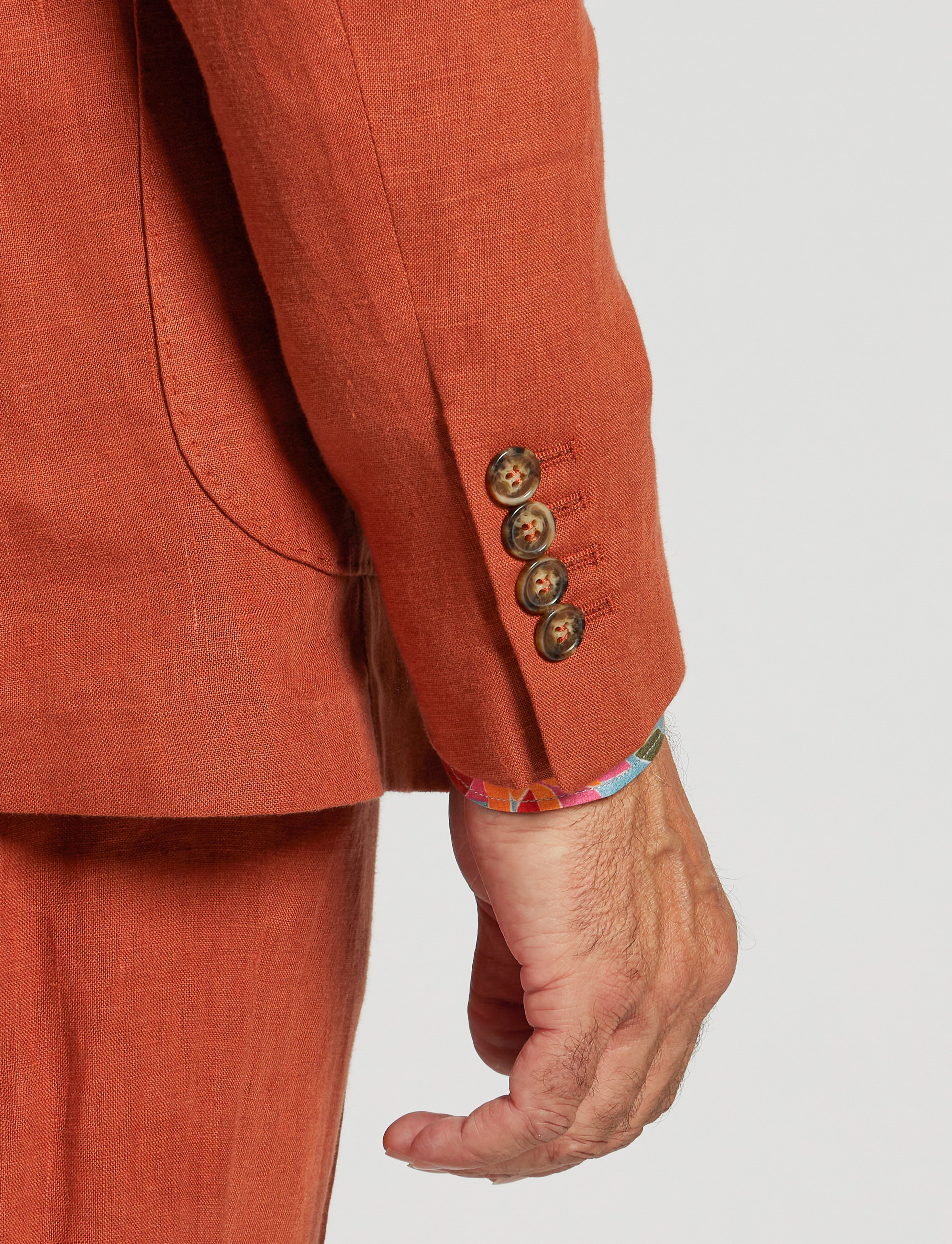 Giacca in lino color ruggine – Made in Italy
