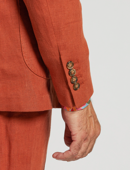 Rust Orange Linen Jacket – Made in Italy