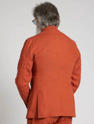 Chaqueta de lino color naranja óxido – Fabricada en Italia