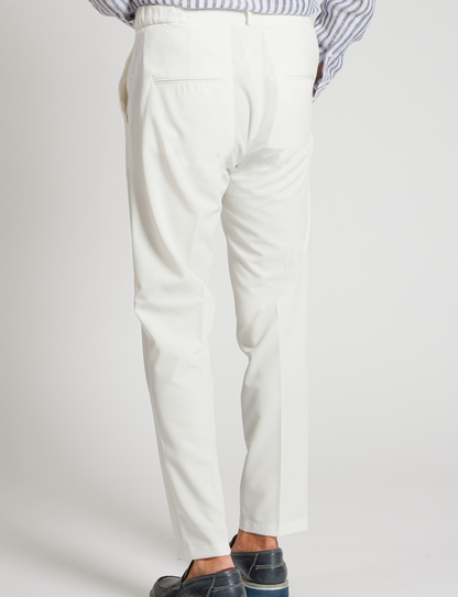Pantaloni elasticizzati bianchi con coulisse – Made in Italy