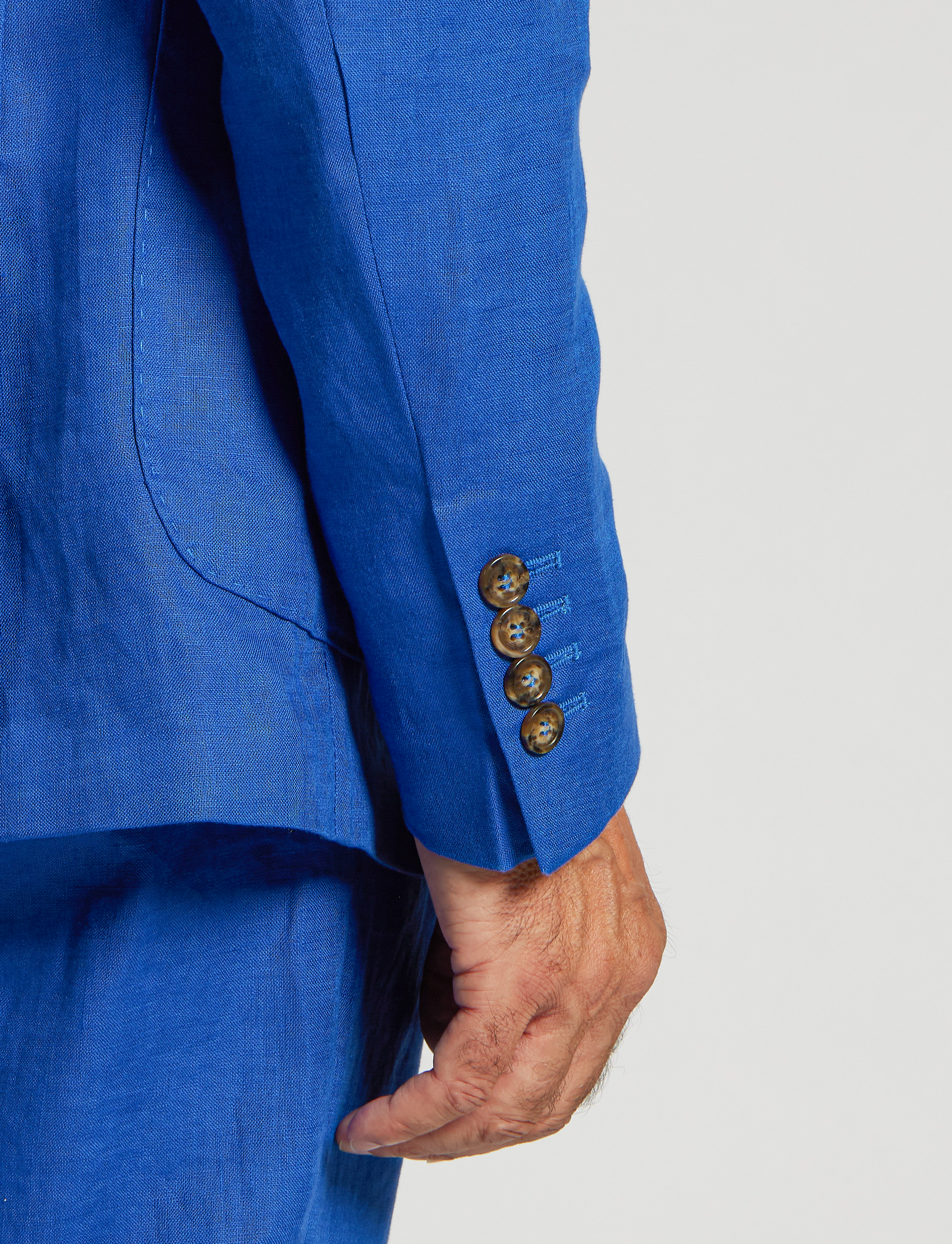 Giacca in lino blu brillante – Made in Italy