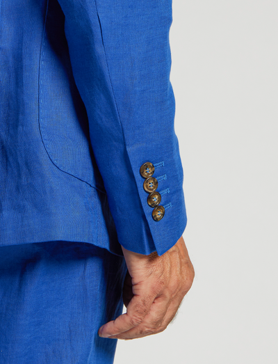 Chaqueta de lino azul brillante – Fabricada en Italia