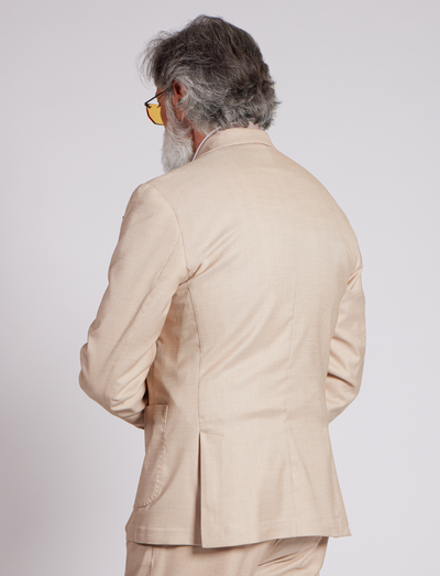 Chaqueta de lino beige – Fabricada en Italia