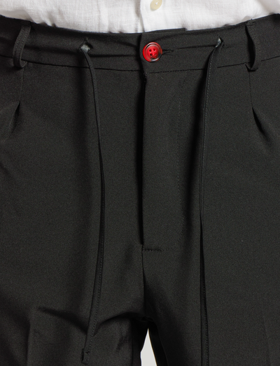 Pantalón negro elástico con cordón ajustable – Hecho en Italia