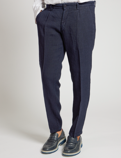 Pantaloni elasticizzati con coulisse blu brillante – Made in Italy