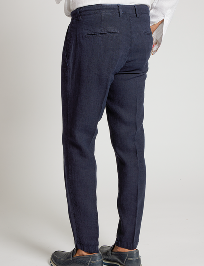 Pantaloni elasticizzati con coulisse blu brillante – Made in Italy