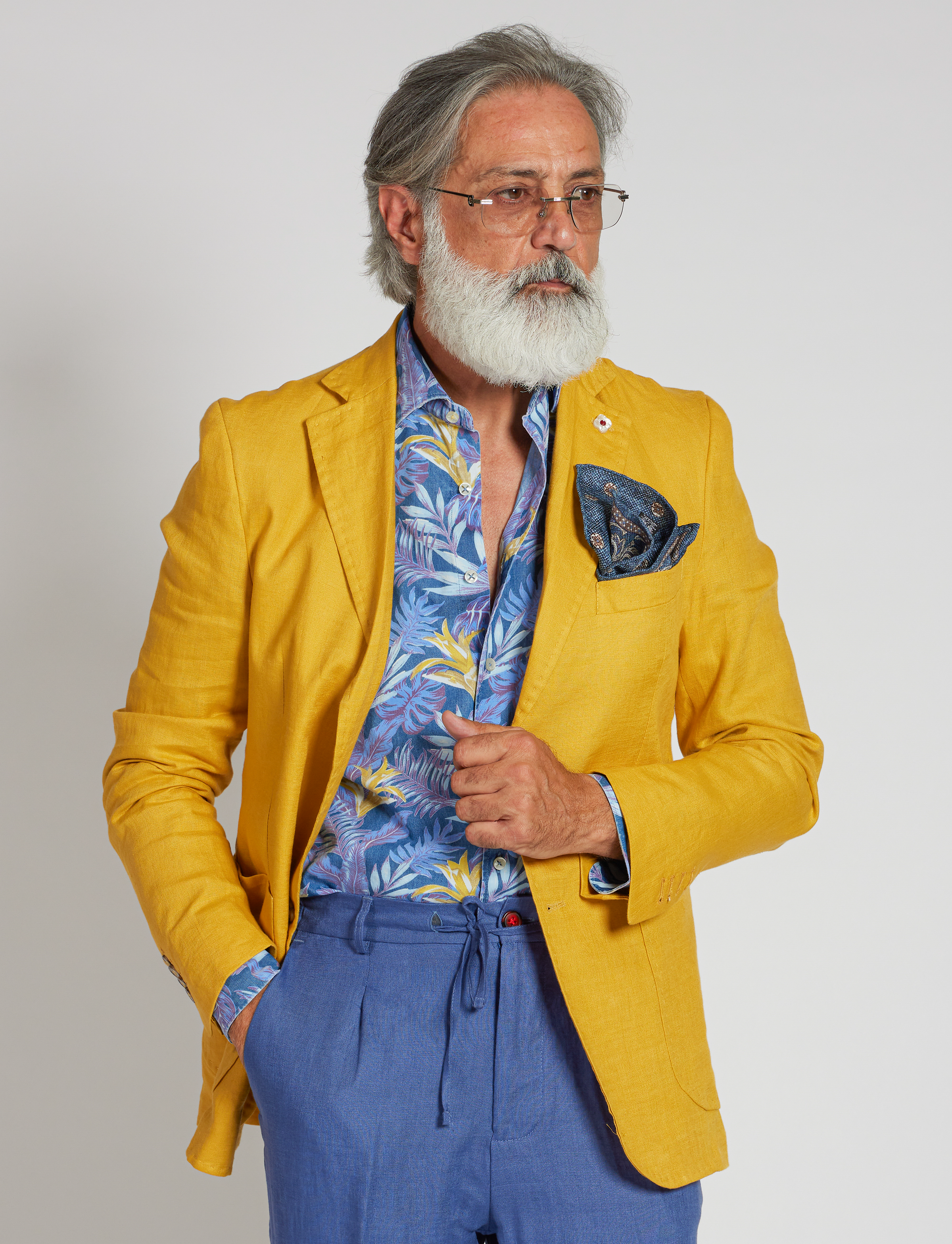 Giacca in lino giallo – Made in Italy