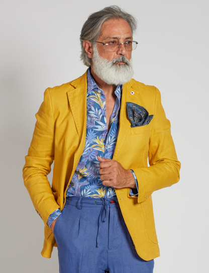 Giacca in lino giallo – Made in Italy