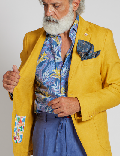 Chaqueta de lino amarilla – Fabricada en Italia