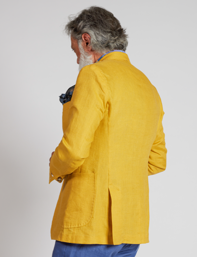 Chaqueta de lino amarilla – Fabricada en Italia
