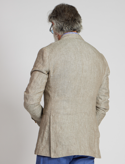 Chaqueta de lino beige – Fabricada en Italia