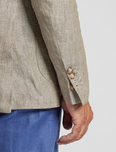 Chaqueta de lino beige – Fabricada en Italia