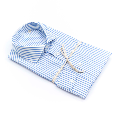 Camisa clásica de algodón a rayas azules y blancas
