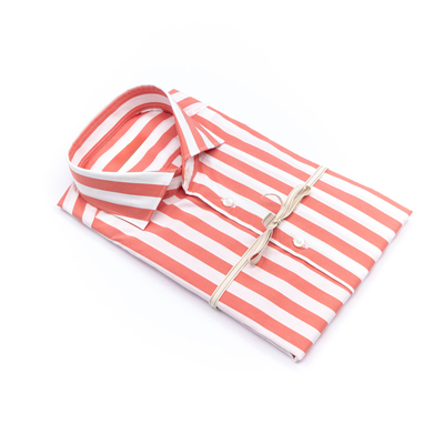 Camicia in puro lino azzurro cielo con interno collo stampato – Made in Italy