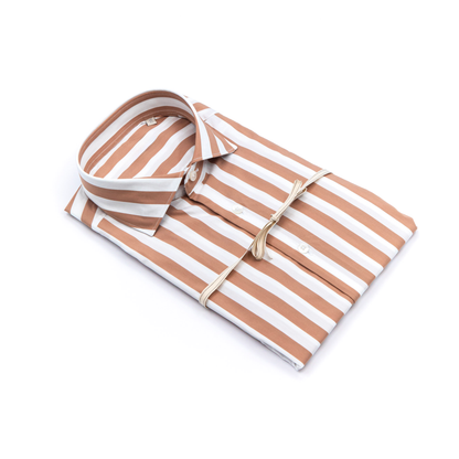 Camicia in puro lino azzurro cielo con interno collo stampato – Made in Italy