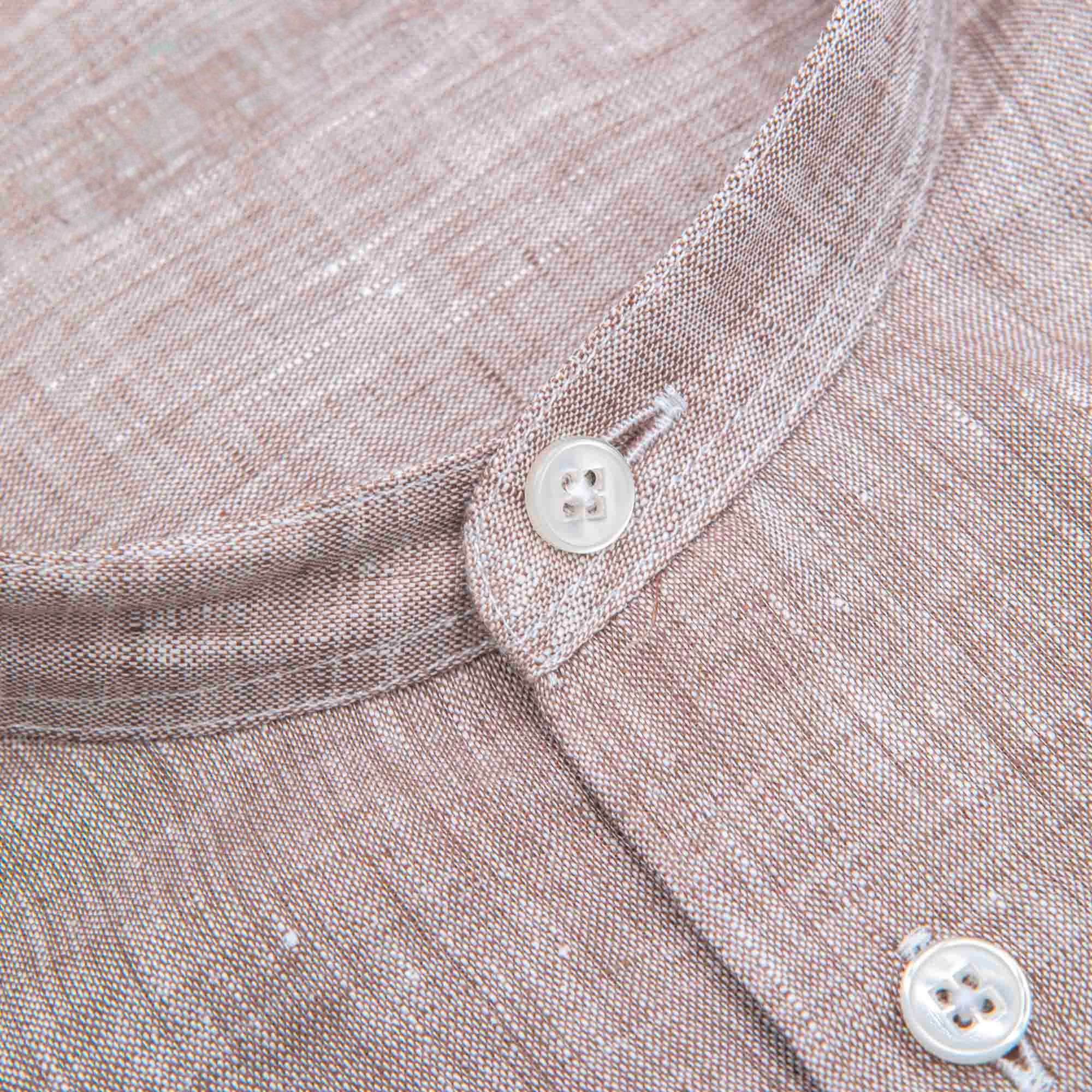 Camicia in puro lino azzurro cielo con interno collo stampato – Made in Italy