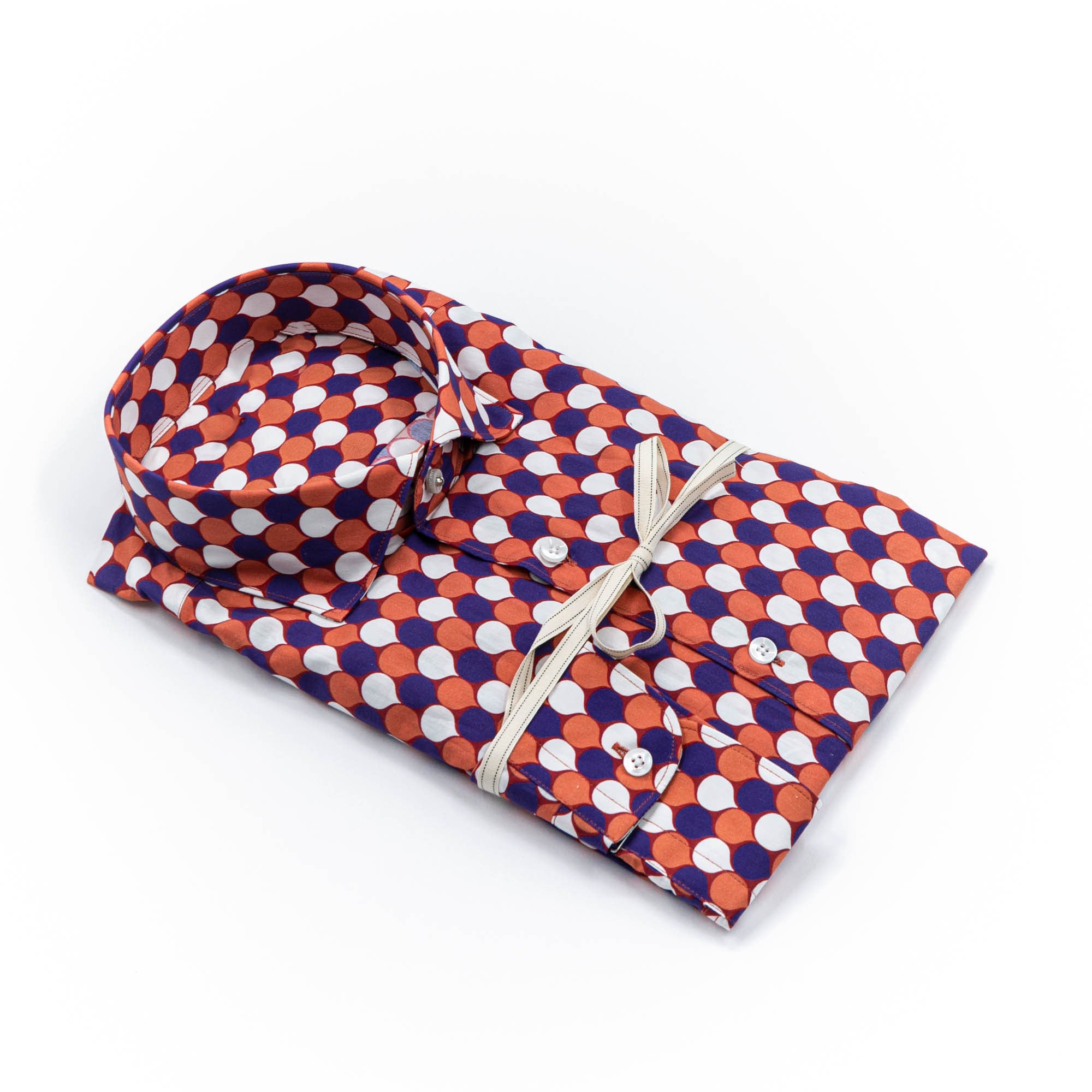 Camicia in puro lino azzurro cielo con interno collo stampato – Made in Italy