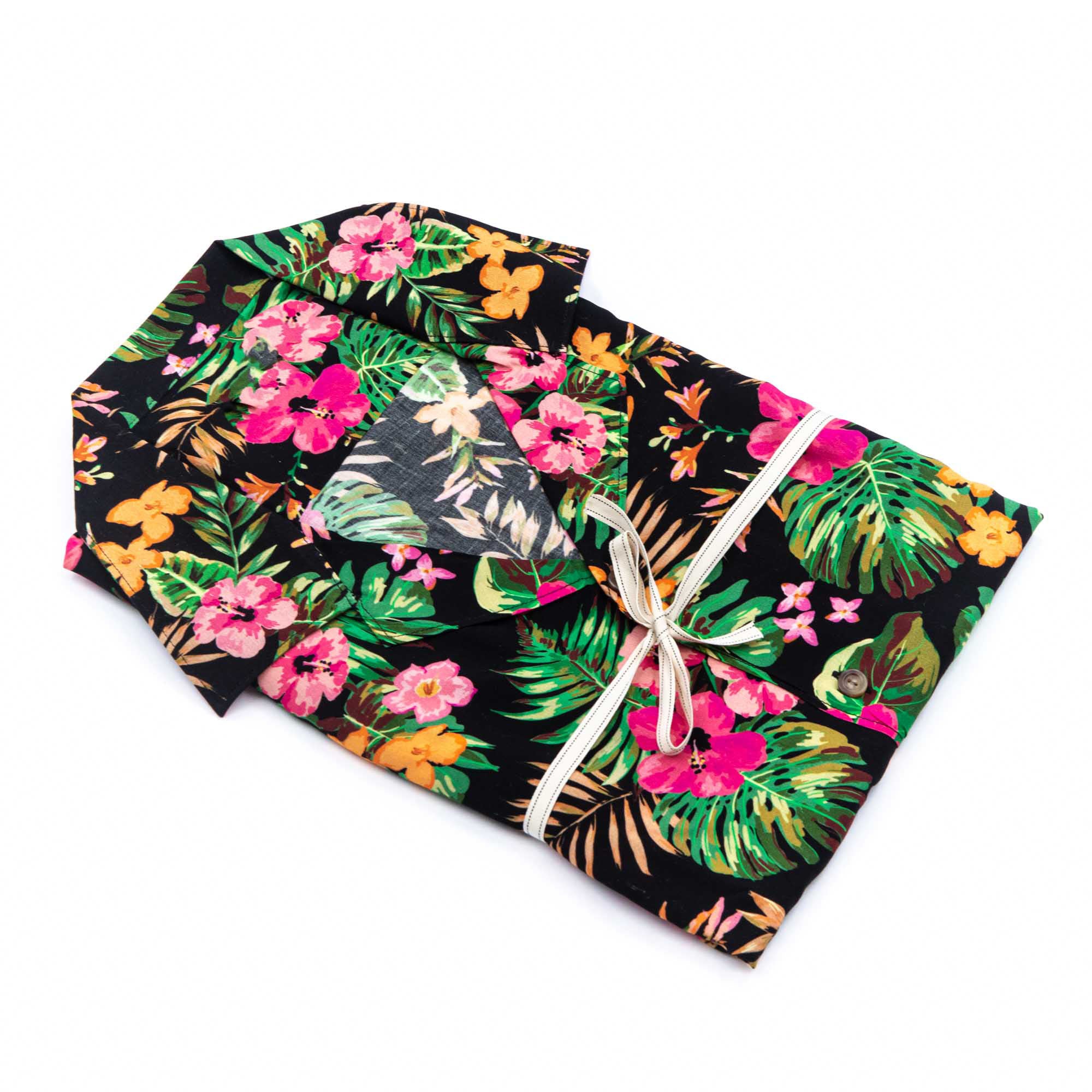 Tropical Black Floral Shirt – Made in Italy