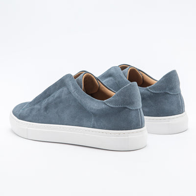 Zapatillas sin cordones de ante azul