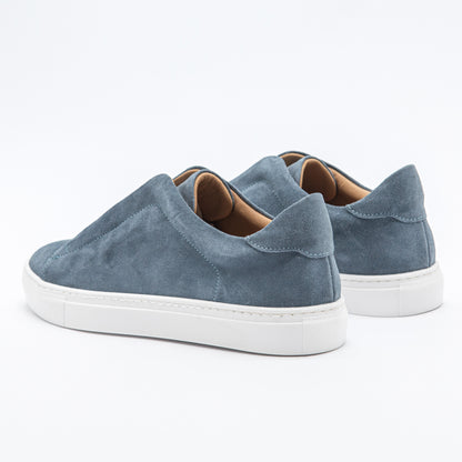 Sneaker slip-on in pelle scamosciata blu