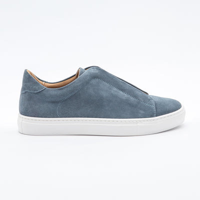 Zapatillas sin cordones de ante azul