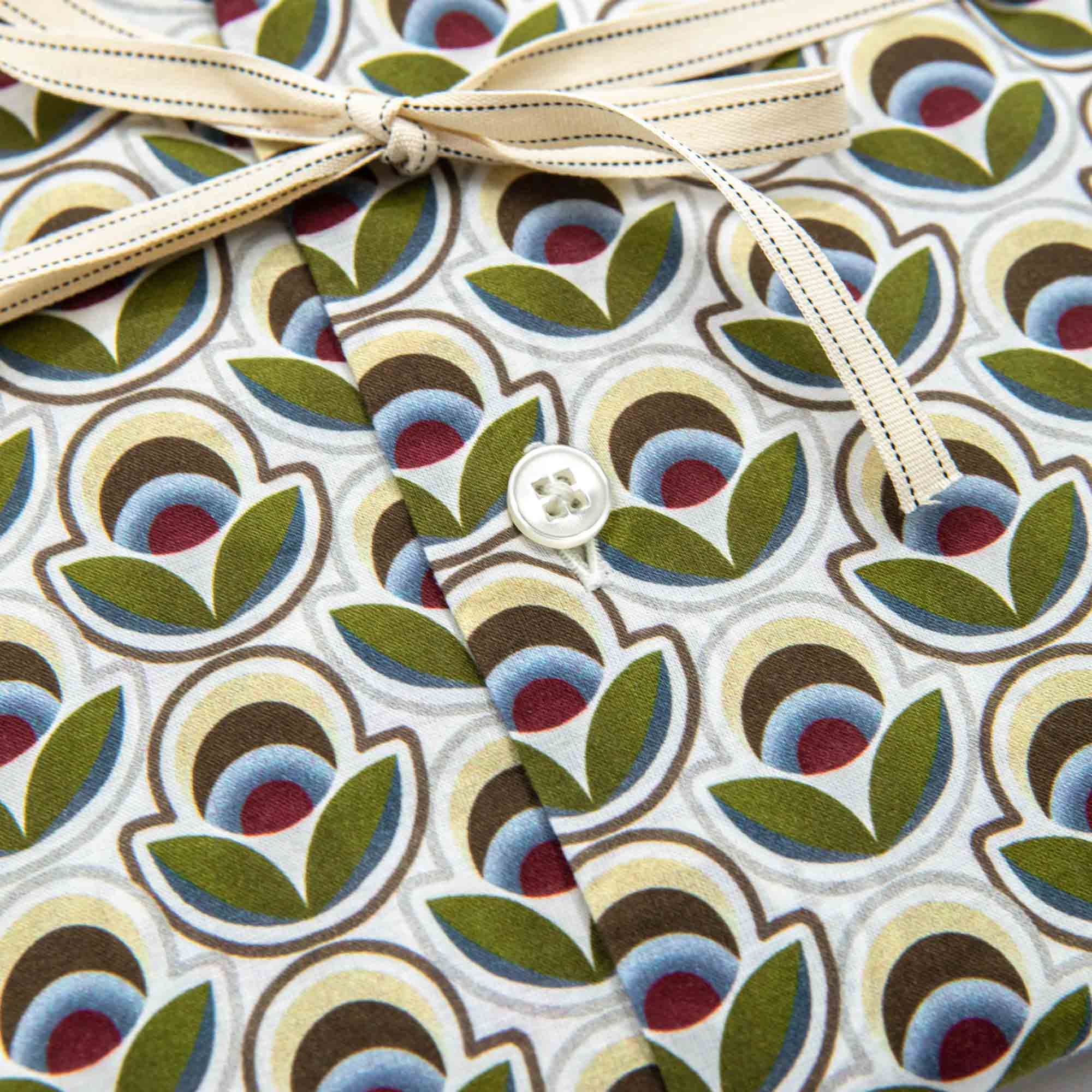 Camicia in puro lino azzurro cielo con interno collo stampato – Made in Italy