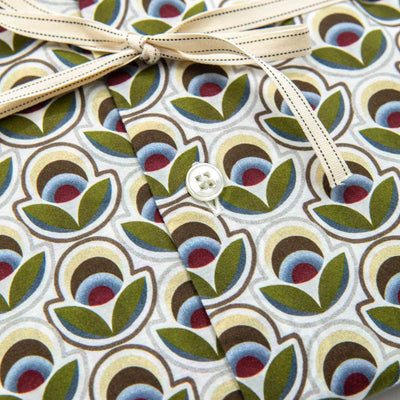 Camicia in puro lino azzurro cielo con interno collo stampato – Made in Italy
