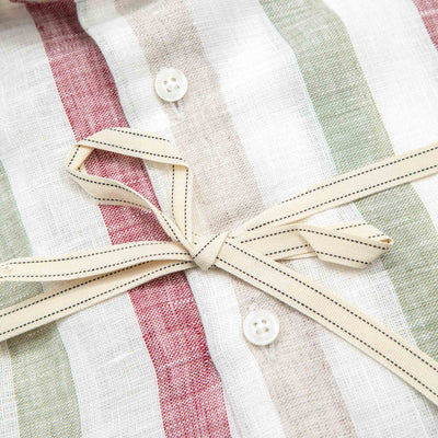 Camicia in puro lino azzurro cielo con interno collo stampato – Made in Italy