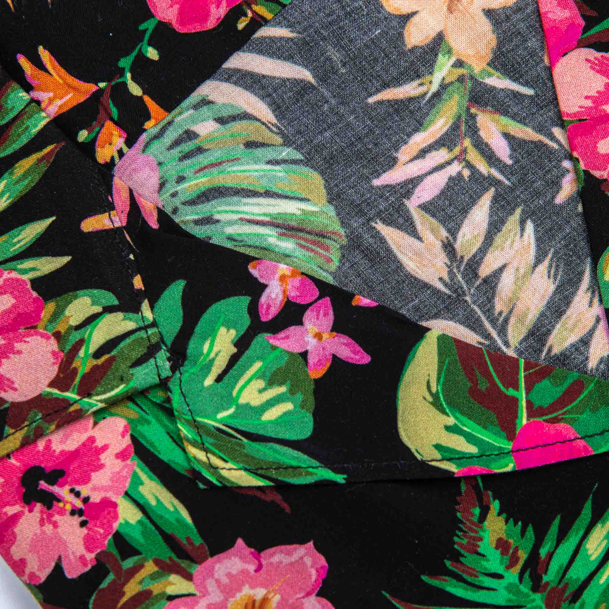 Tropical Black Floral Shirt – Made in Italy